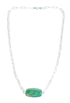 Navajo Sterling Silver Link Chain Turquoise Pendant Necklace SX10334