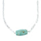 Navajo Sterling Silver Link Chain Turquoise Pendant Necklace SX10335