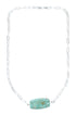 Navajo Sterling Silver Link Chain Turquoise Pendant Necklace SX10335