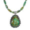 Genuine Carico Lake Turquoise Sterling Silver Navajo Necklace SX10330
