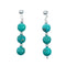 Navajo Indian Turquoise Sterling Silver Bead Post Dangle Earrings SX10332