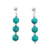 Navajo Indian Turquoise Sterling Silver Bead Post Dangle Earrings SX10332