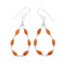 Navajo Coral Liquid Sterling Silver Hook Dangle Earrings SX10339