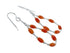 Navajo Coral Liquid Sterling Silver Hook Dangle Earrings SX10339