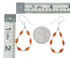 Navajo Coral Liquid Sterling Silver Hook Dangle Earrings SX10339