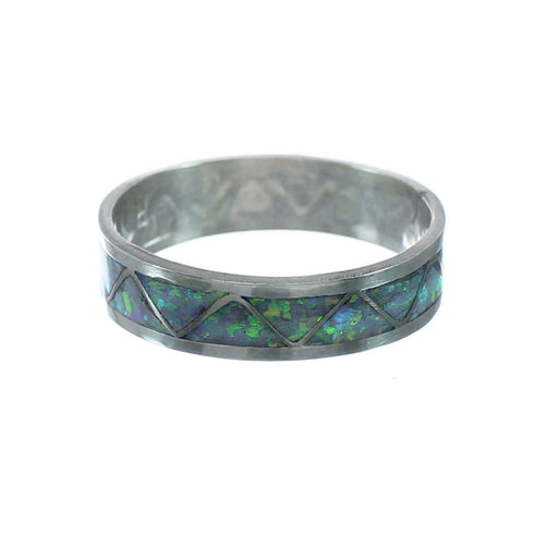 Navajo Sterling Silver White Opal Ring Size 10-3/4 SX10389