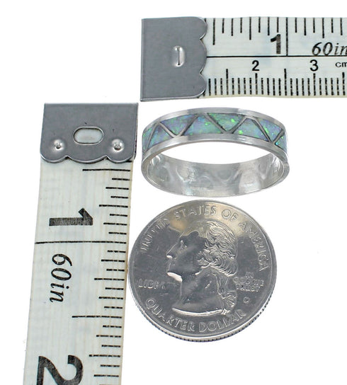 Navajo Sterling Silver White Opal Ring Size 10-3/4 SX10389