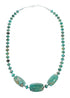 Native American Navajo Turquoise Sterling Silver Bead Necklace SX10363