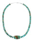 Genuine Navajo Turquoise Sterling Silver Bead Necklace SX10364