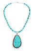 Navajo Turquoise Sterling Silver Necklace Pendant Set SX10366