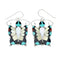 Sterling Silver Multicolor Zuni Butterfly Jewelry Hook Dangle Earrings SX10377