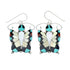 Sterling Silver Multicolor Zuni Butterfly Jewelry Hook Dangle Earrings SX10377
