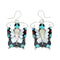 Sterling Silver Multicolor Zuni Butterfly Jewelry Hook Dangle Earrings SX10378
