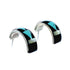 Zuni Indian Multicolor Inlay Genuine Sterling Silver Post Hoop Earrings SX10374