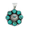Genuine Native American Turquoise Multi-Stone Sterling Silver Pendant SX10369