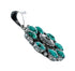 Genuine Native American Turquoise Multi-Stone Sterling Silver Pendant SX10369