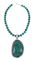Navajo Turquoise Sterling Silver Necklace Pendant Set SX10393