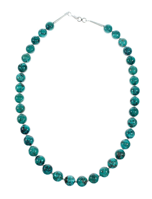 Navajo Turquoise Sterling Silver Necklace Pendant Set SX10393