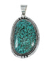 Navajo Turquoise Sterling Silver Necklace Pendant Set SX10393