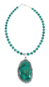 Navajo Turquoise Sterling Silver Necklace Pendant Set SX10392