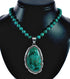 Navajo Turquoise Sterling Silver Necklace Pendant Set SX10392