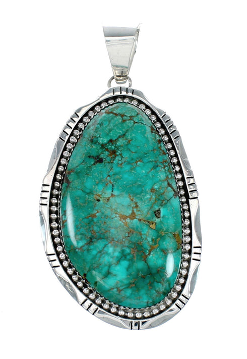 Navajo Turquoise Sterling Silver Necklace Pendant Set SX10392