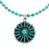 Sterling Silver Turquoise Needlepoint Pendant Navajo Bead Necklace Set SX10396