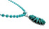 Sterling Silver Turquoise Needlepoint Pendant Navajo Bead Necklace Set SX10396