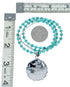 Sterling Silver Turquoise Needlepoint Pendant Navajo Bead Necklace Set SX10396