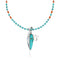 Southwest Turquoise Coral Silver Necklace Corn Pendant Set SX10414