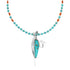 Southwest Turquoise Coral Silver Necklace Corn Pendant Set SX10414