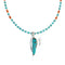 Southwest Turquoise Coral Silver Necklace Corn Pendant Set SX10415