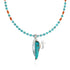 Southwest Turquoise Coral Silver Necklace Corn Pendant Set SX10415