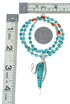 Southwest Turquoise Coral Silver Necklace Corn Pendant Set SX10415