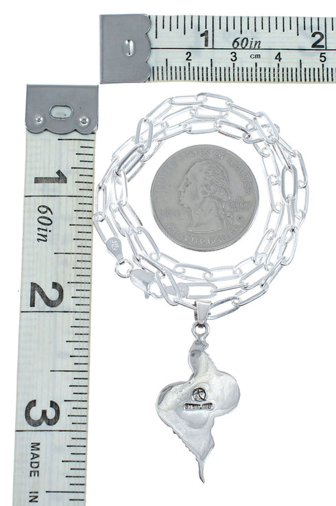 Southwest Sterling Silver Italian Link Chain Turquoise Coral Snake Pendant Necklace Set SX10420