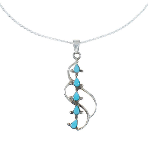 Southwest Turquoise Sterling Silver Rope Chain Necklace Set SX10422