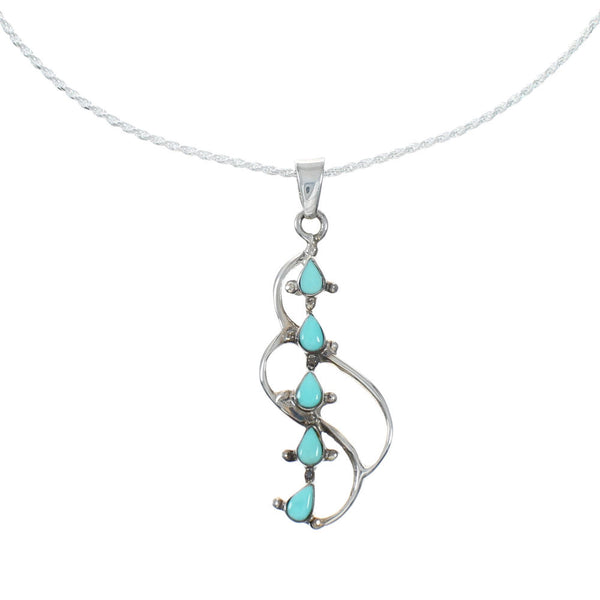 Southwest Turquoise Sterling Silver Rope Chain Necklace Set SX10421