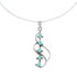 Southwest Turquoise Sterling Silver Rope Chain Necklace Set SX10421