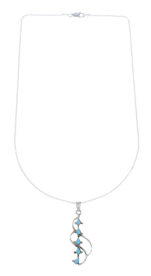 Southwest Turquoise Sterling Silver Rope Chain Necklace Set SX10422