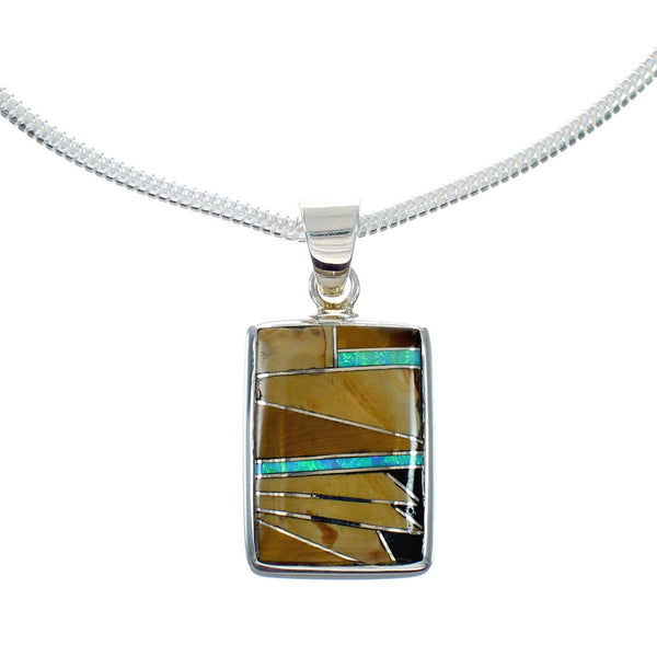 Sterling Silver Italian Snake Chain Multicolor Sterling Silver Pendant SX10424