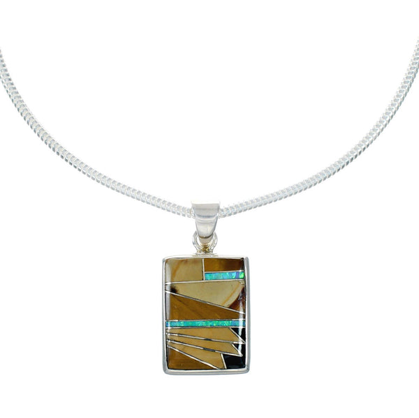 Sterling Silver Italian Snake Chain Multicolor Sterling Silver Pendant SX10425
