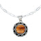 Native American Sterling Silver Italian Link Chain Oyster Shell Pendant Necklace Set SX10410