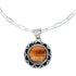 Native American Sterling Silver Italian Link Chain Oyster Shell Pendant Necklace Set SX10410
