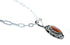 Native American Sterling Silver Italian Link Chain Oyster Shell Pendant Necklace Set SX10411