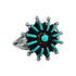 Native American Turquoise Needlepoint Silver Ring Size 8-3/4 SX10405