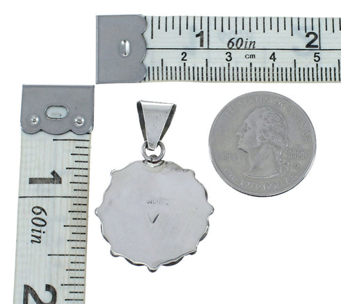 Genuine Turquoise Sterling Silver Navajo Pendant SX10397