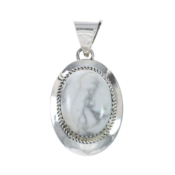 Navajo Howlite and Genuine Sterling Silver Pendant SX10412