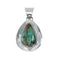 Genuine Navajo Turquoise Sterling Silver Tear Drop Pendant SX10401