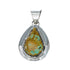 Genuine Navajo Turquoise Sterling Silver Tear Drop Pendant SX10403