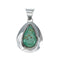 Genuine Navajo Turquoise Sterling Silver Tear Drop Pendant SX10404